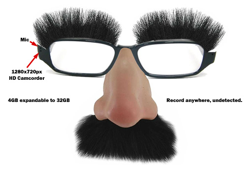 Hidden DVR Eye Glasses